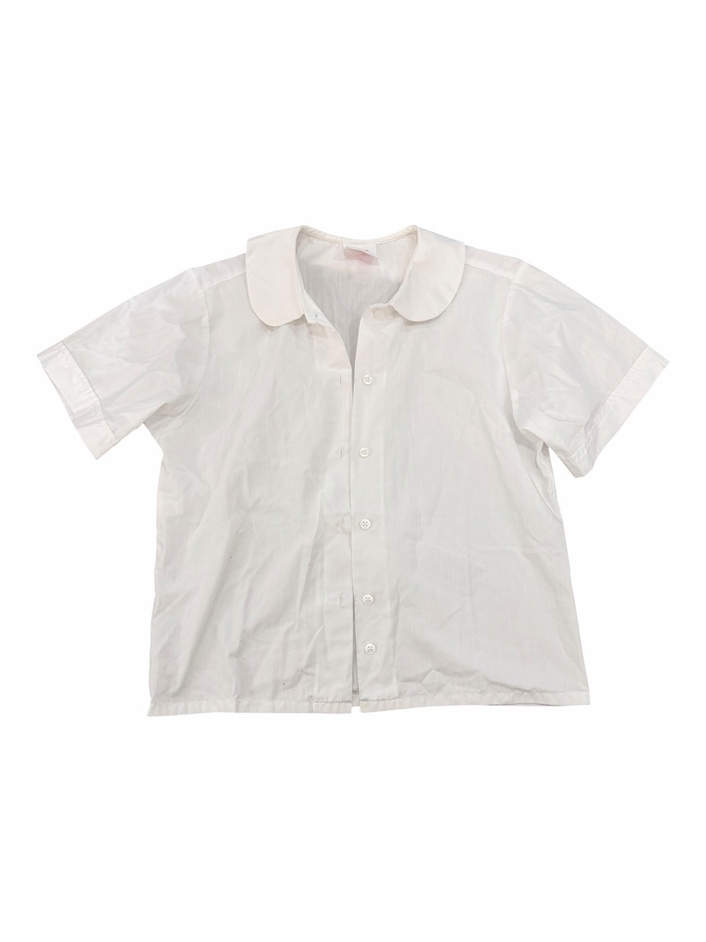 Flynn O’Hara Uniforms White Short-Sleeve Button-Up Shirt 10/12